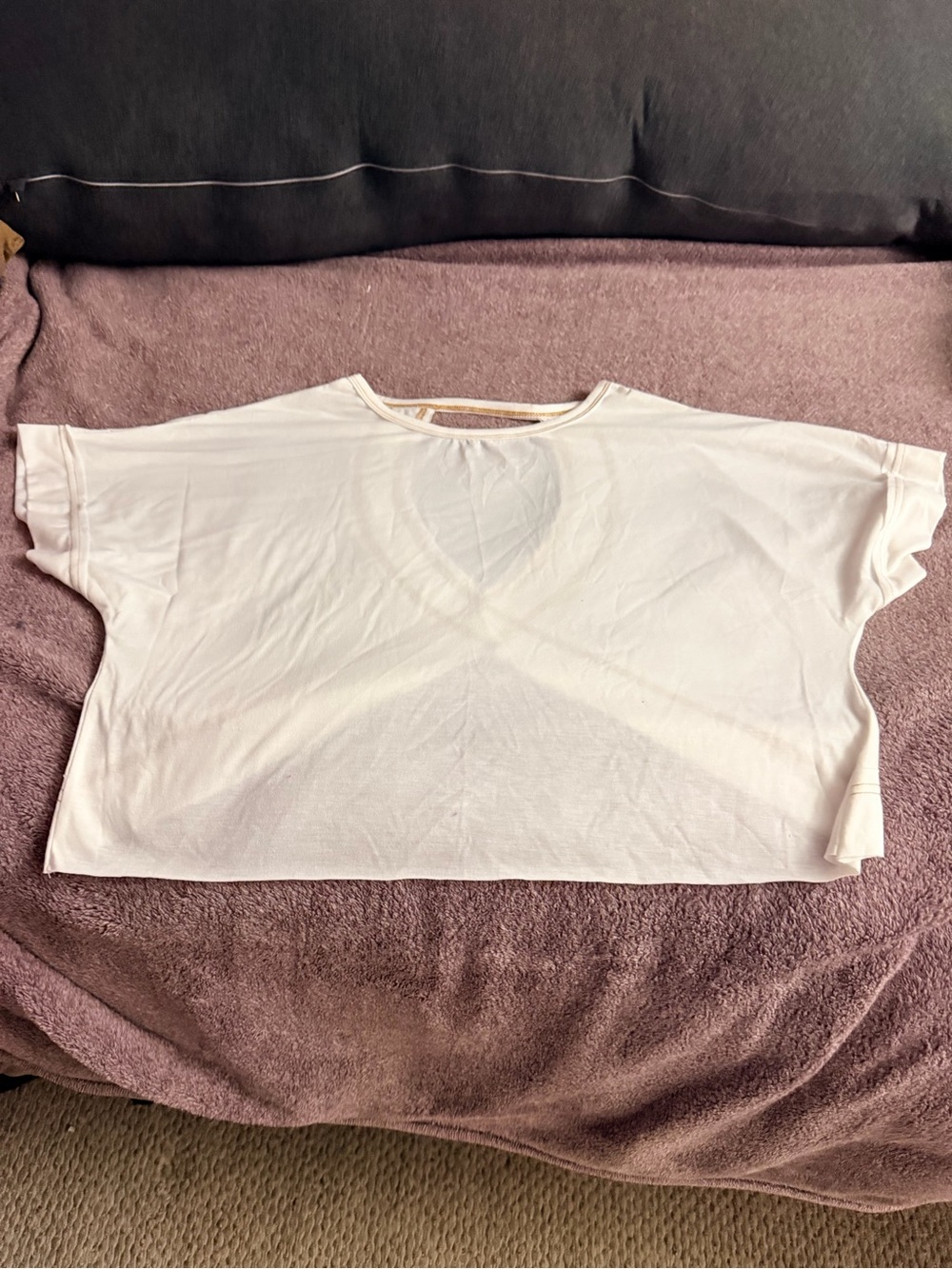 White Women’s Boxy Short Sleeve Top open back